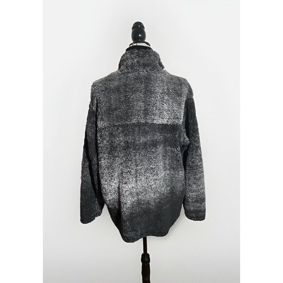 Royce Sherpa 1/4 Zip Pullover Soft Fleece Woman’s Size Large Grey Black - Picture 3 of 11